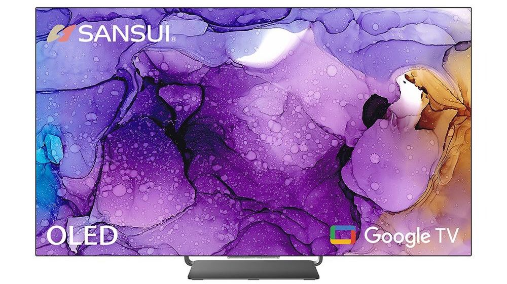 Sansui 55-इंच OLED टीवी (सामने का दृश्य)।