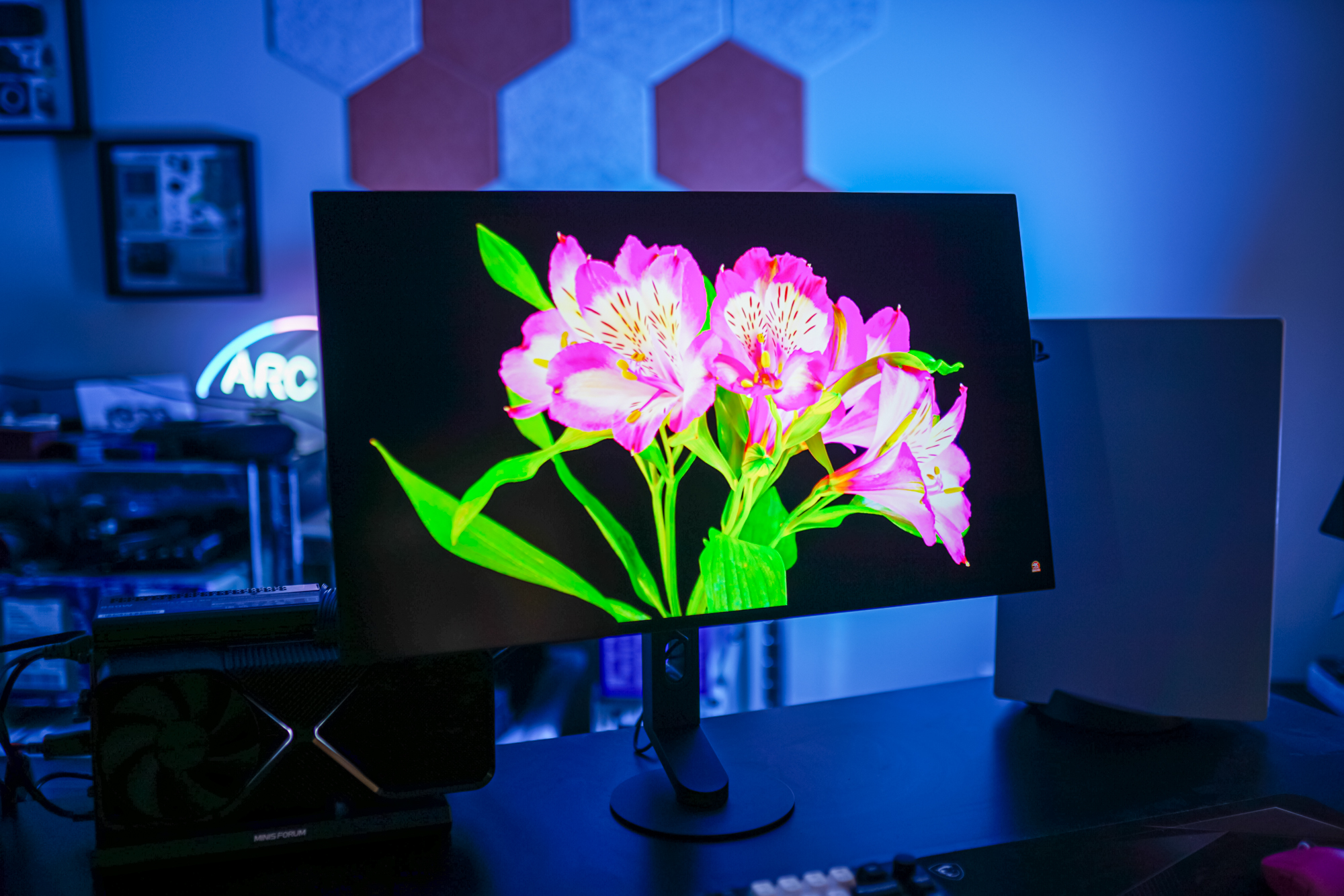 Uma demonstração de monitor OLED no Sony InZone M10S.