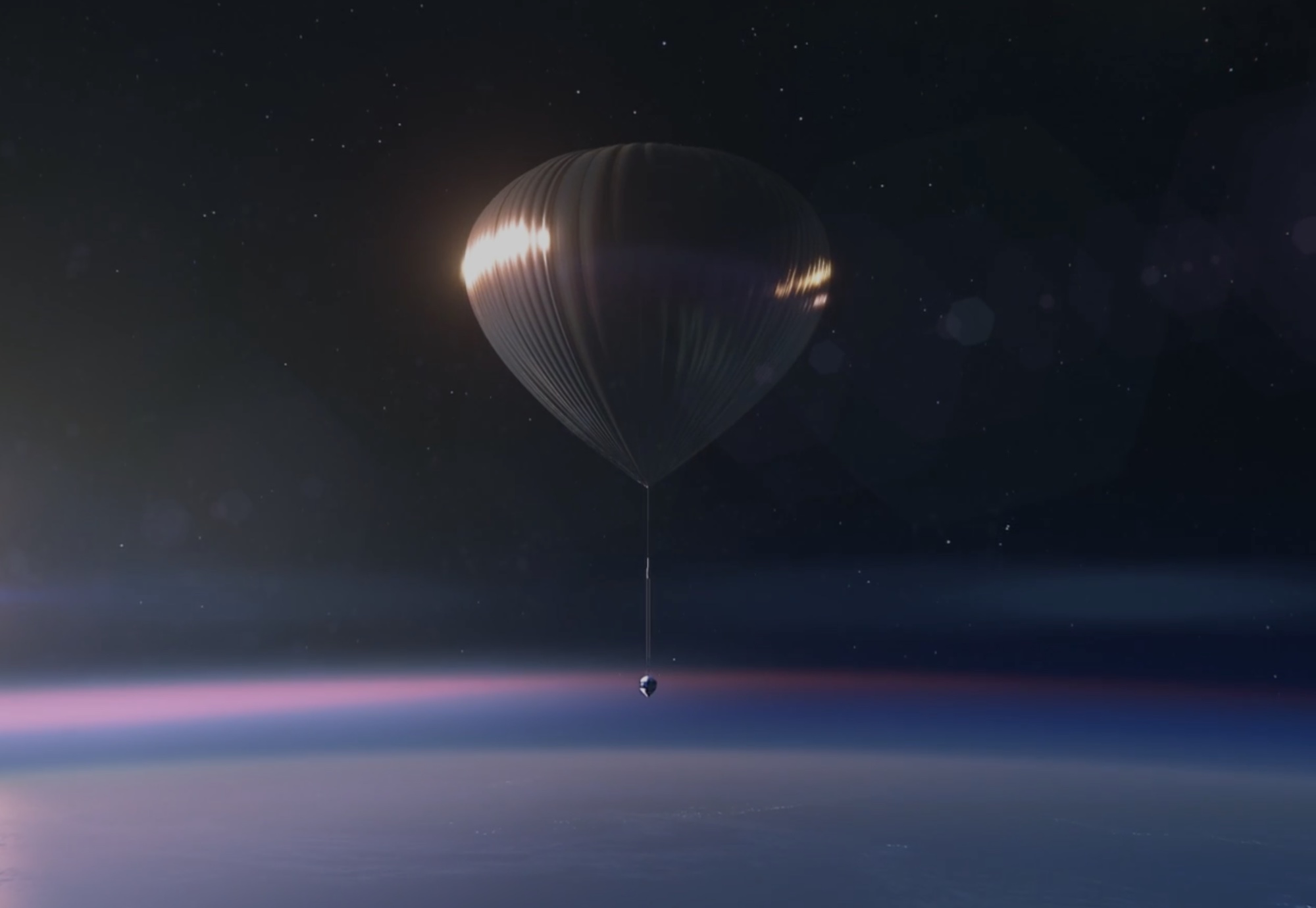 Wie der Ballon von Space Perspective während des Fluges aussehen wird.