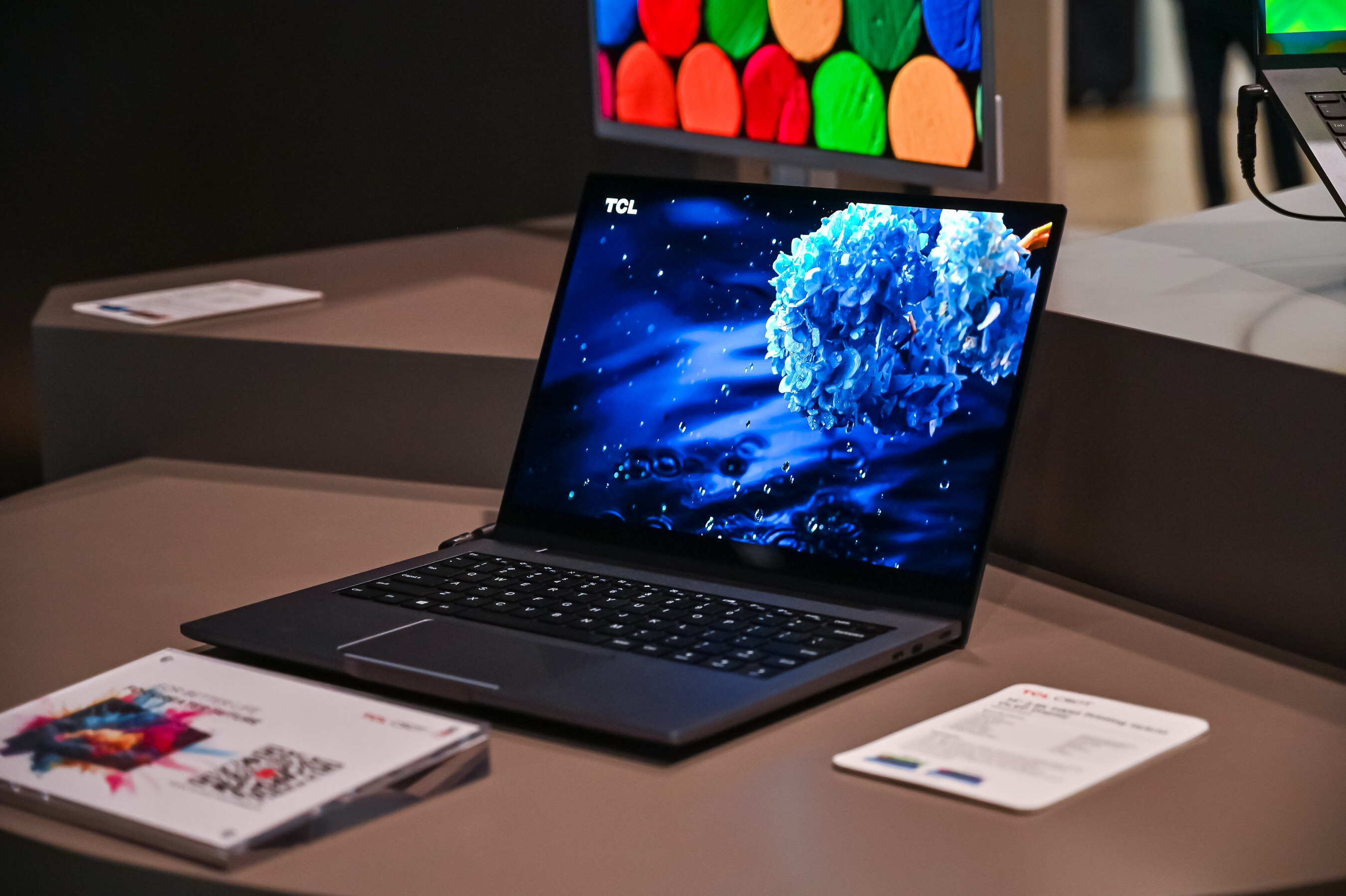 A laptop with TCL's new IJP OLED display.