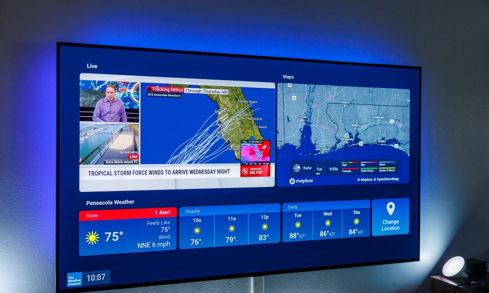 Live weather and maps as seen in The Weather Channel app.