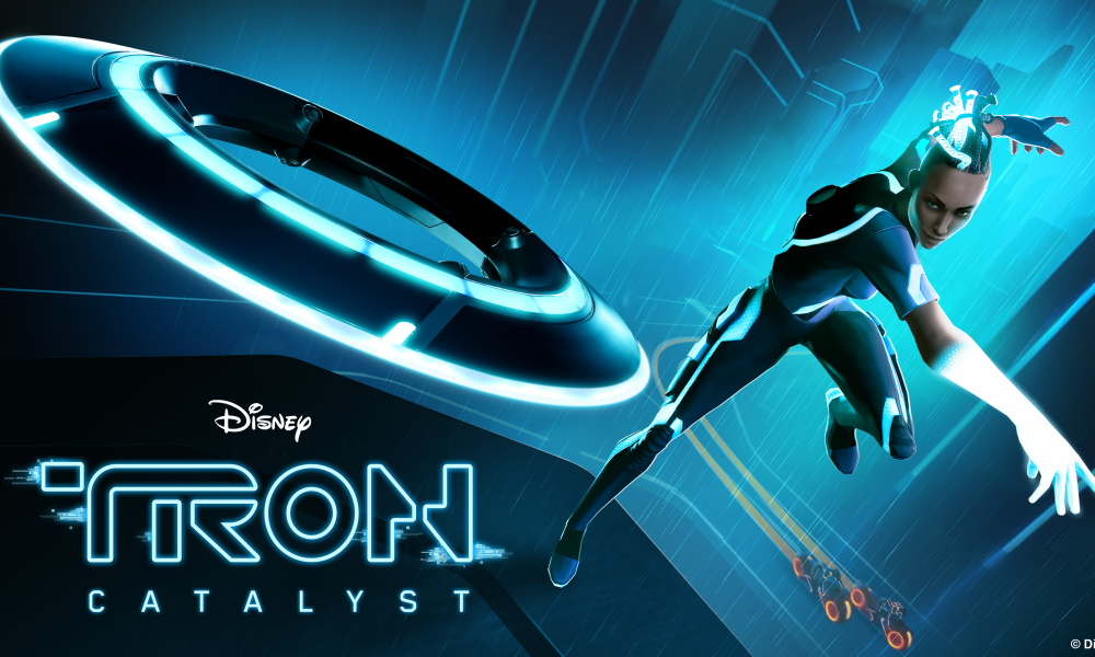 Key art for Tron: Catalyst shows a character throwing an Identity Disc.