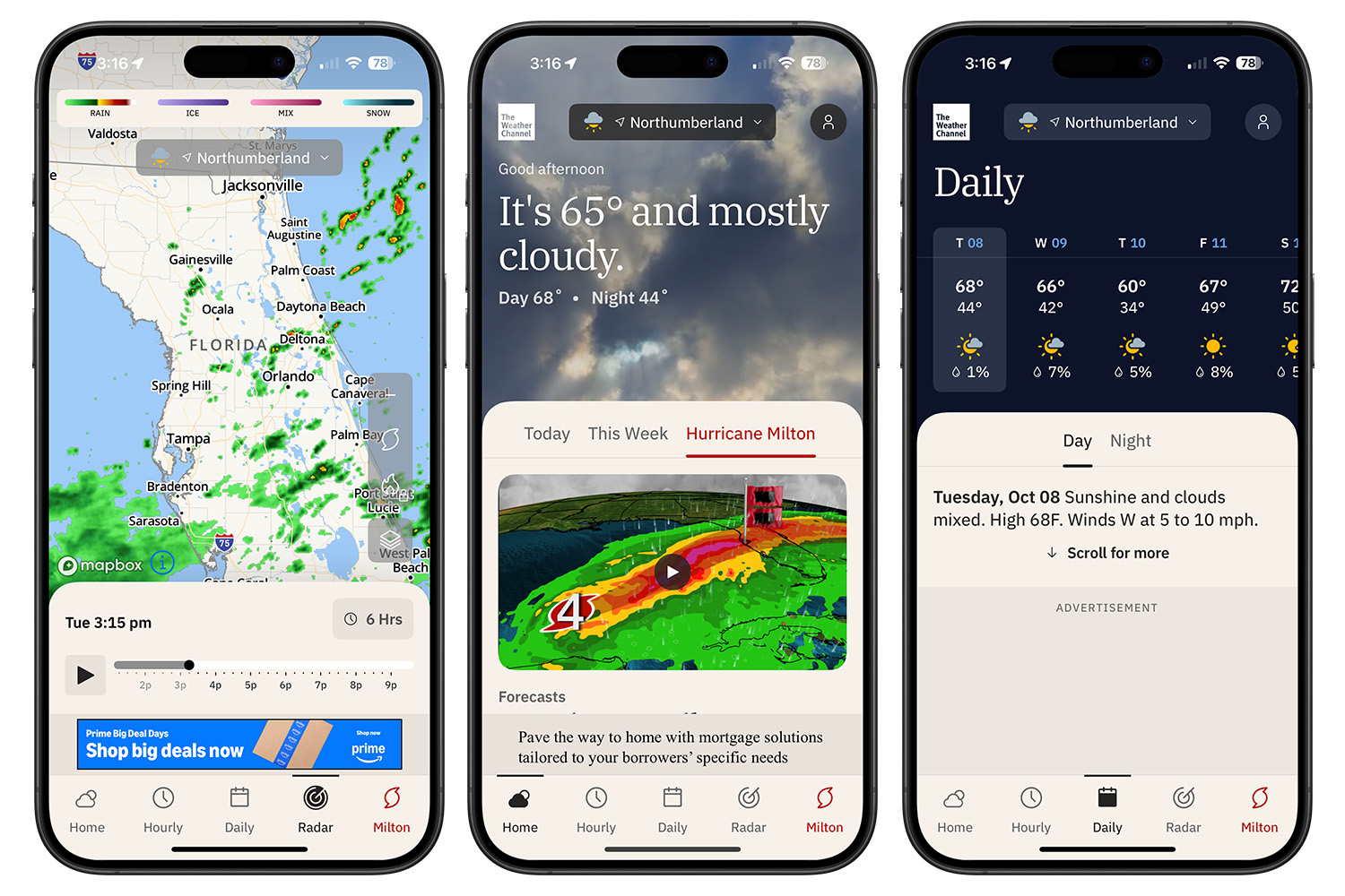 Приложение Weather Channel на iPhone.