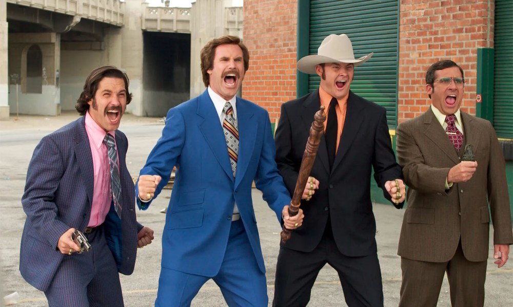 The cast of Anchorman: The Legend of Ron Burgundy.