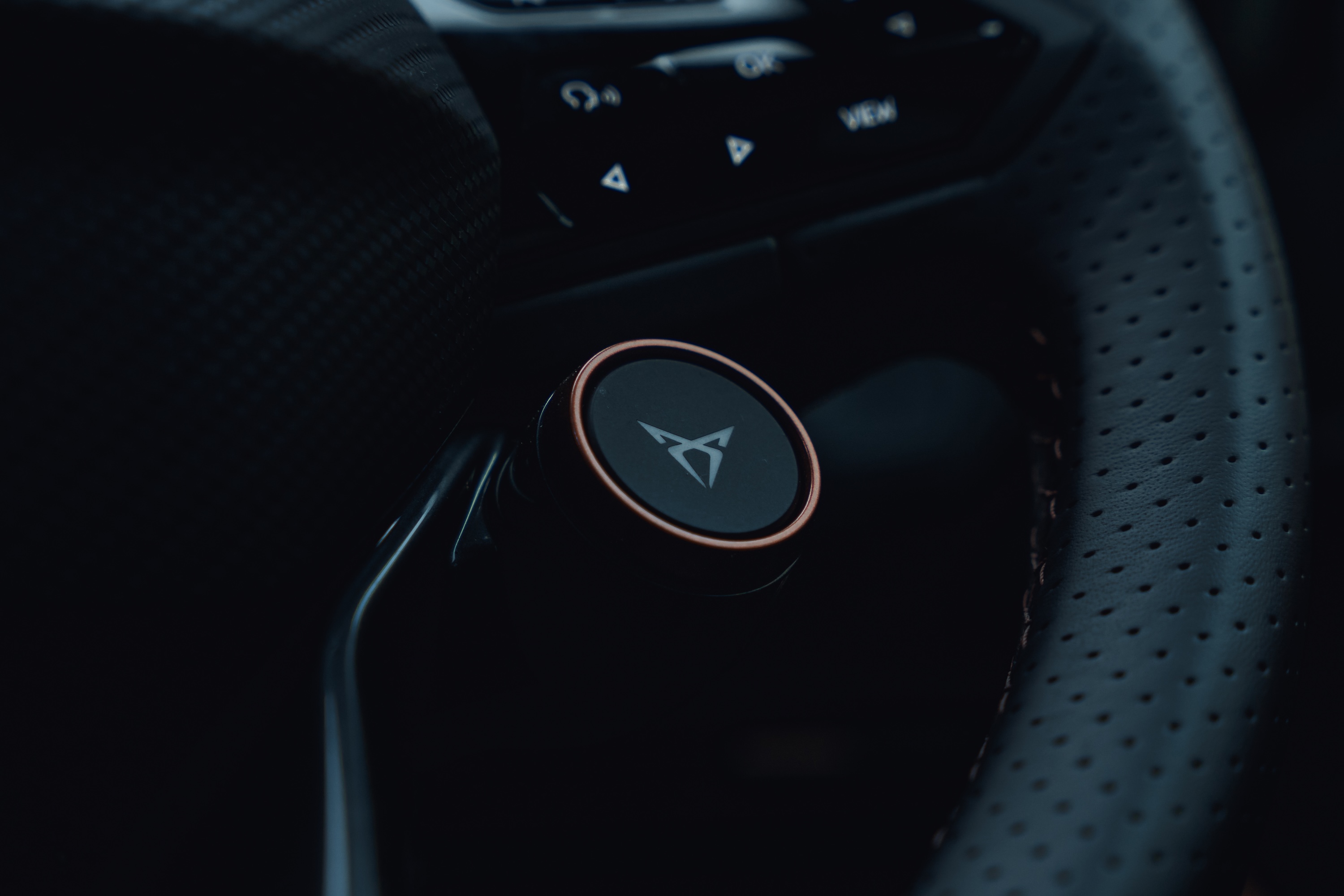 A photo of the Cupra Born VZ's Cupra button.