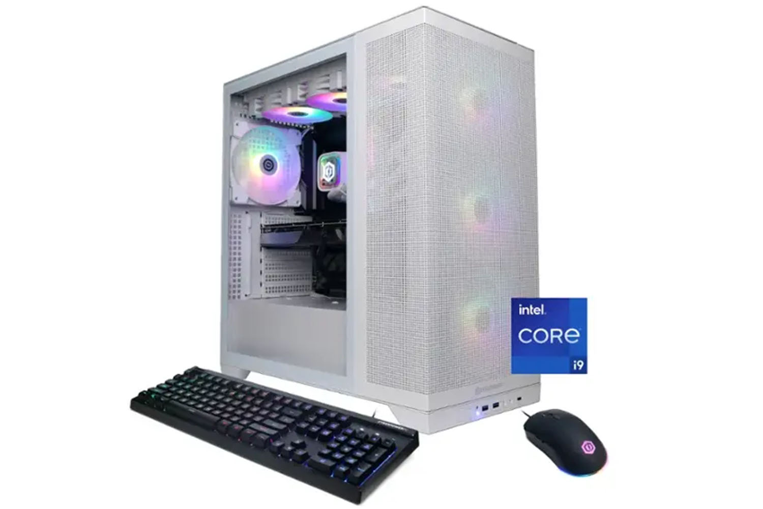 Игровой компьютер CyberPowerPC Gamer Supreme на белом фоне.