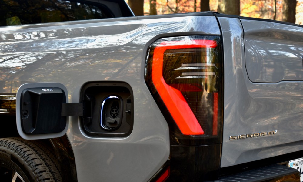 2024 GMC Sierra EV charge port.