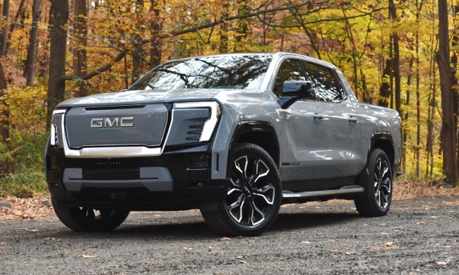 2024 GMC Sierra EV front quarter.