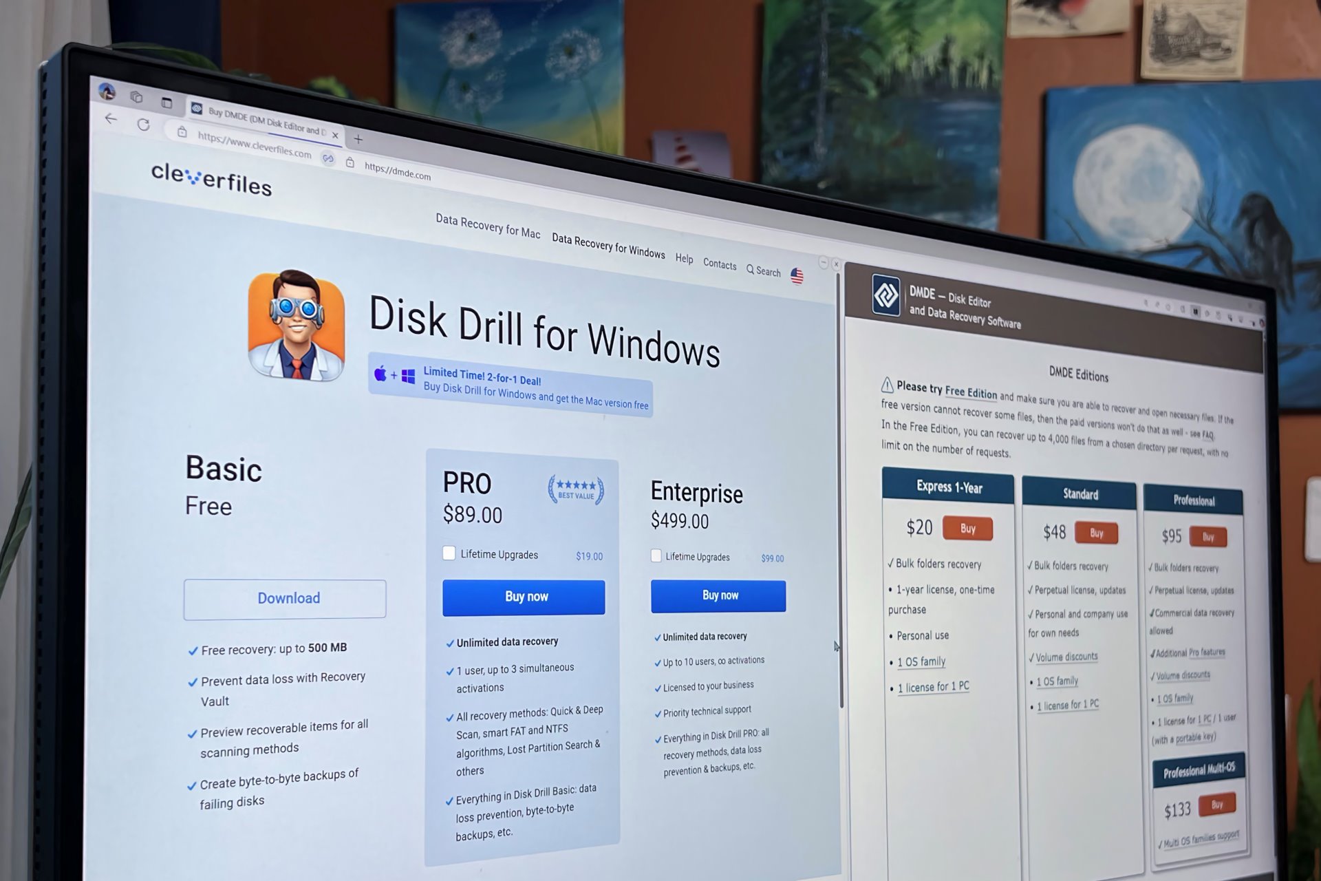 Disk Drill vs. DMDE: best no-subscription data recovery app