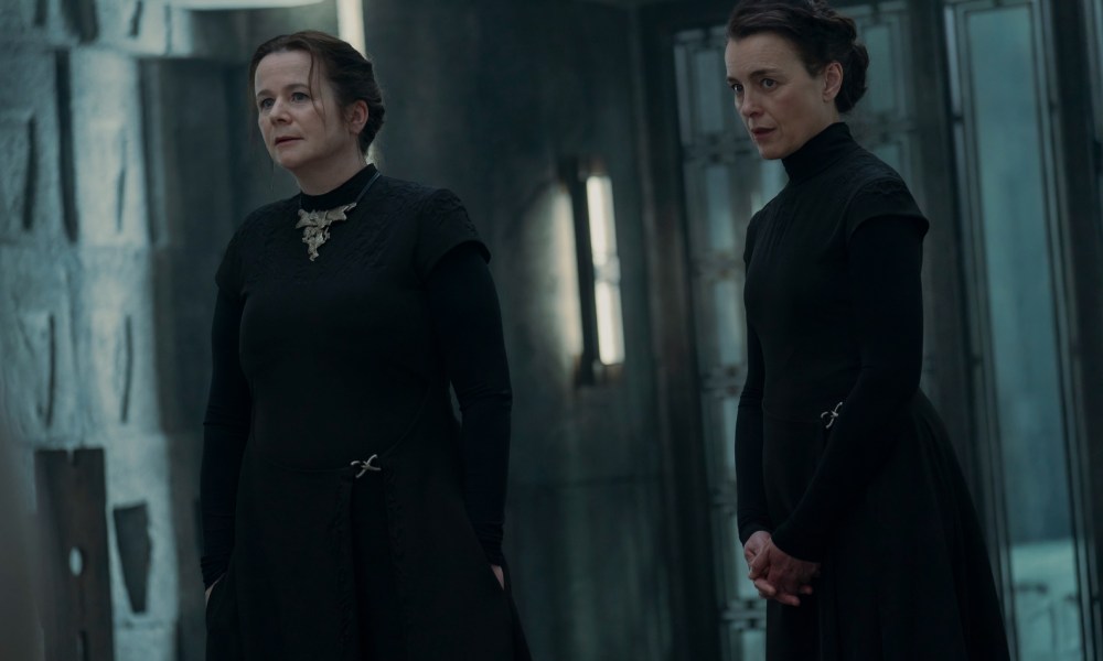 Emily Watson and Olivia Williams stand together in Dune: Prophecy.