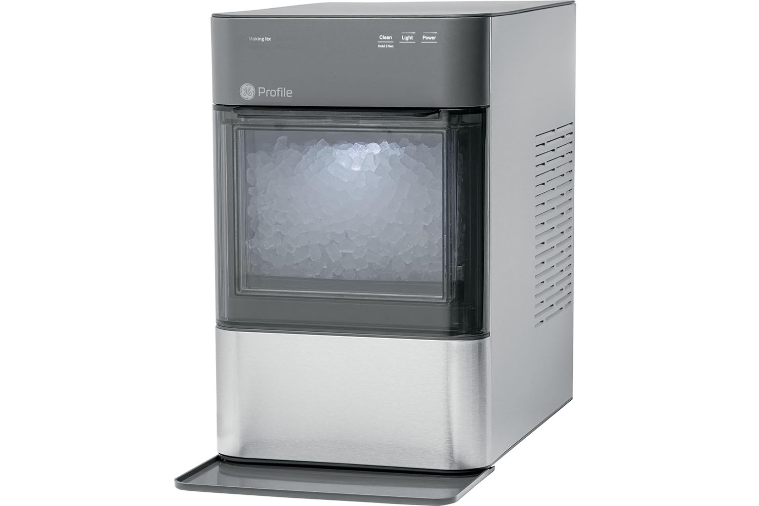 O GE Profile Opal 2.0 Nugget Ice Maker em um fundo branco.