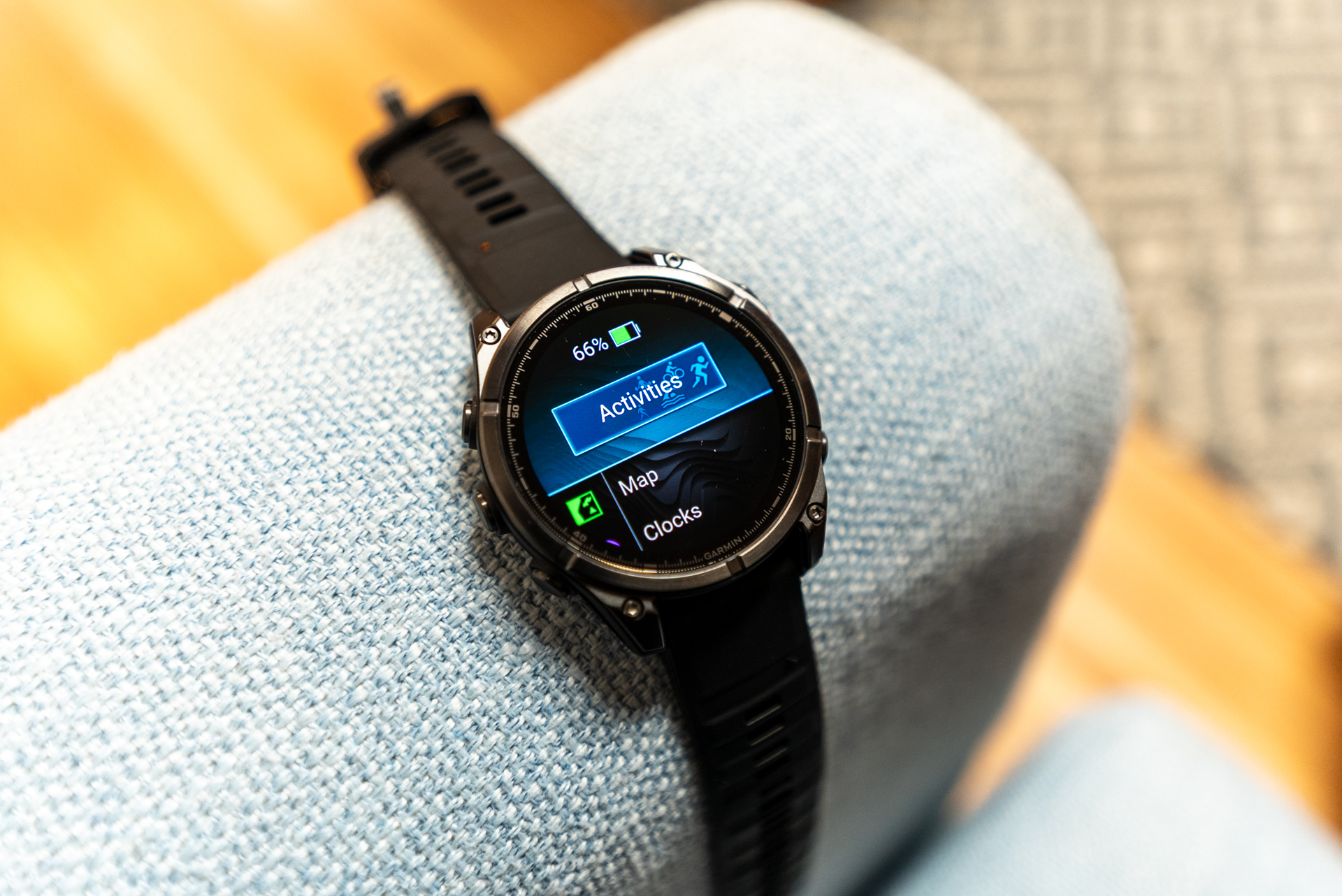 O menu de atividades no Garmin Fenix ​​8