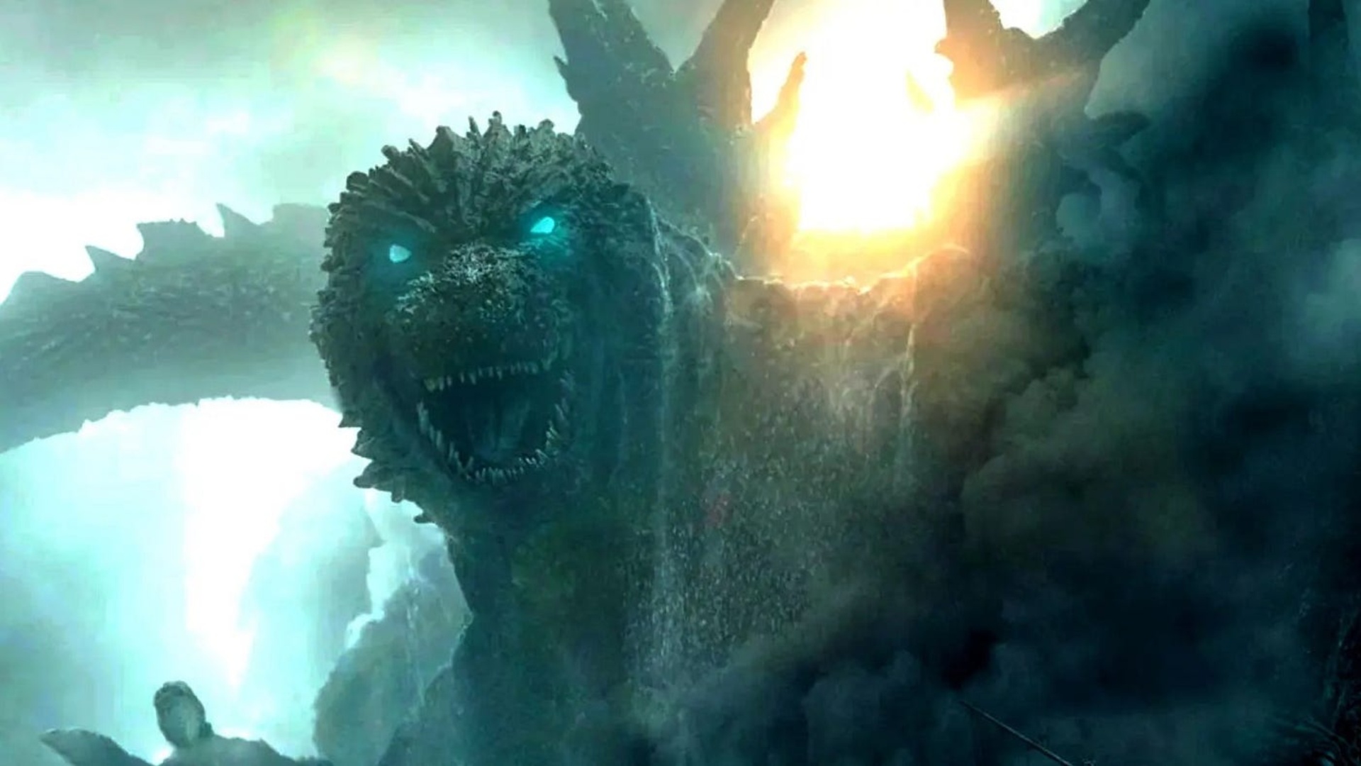 Godzillas Augen leuchten blau in Godzilla Minus One.