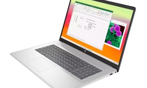 The HP 17.3-inch Laptop with Microsoft Excel on the screen.