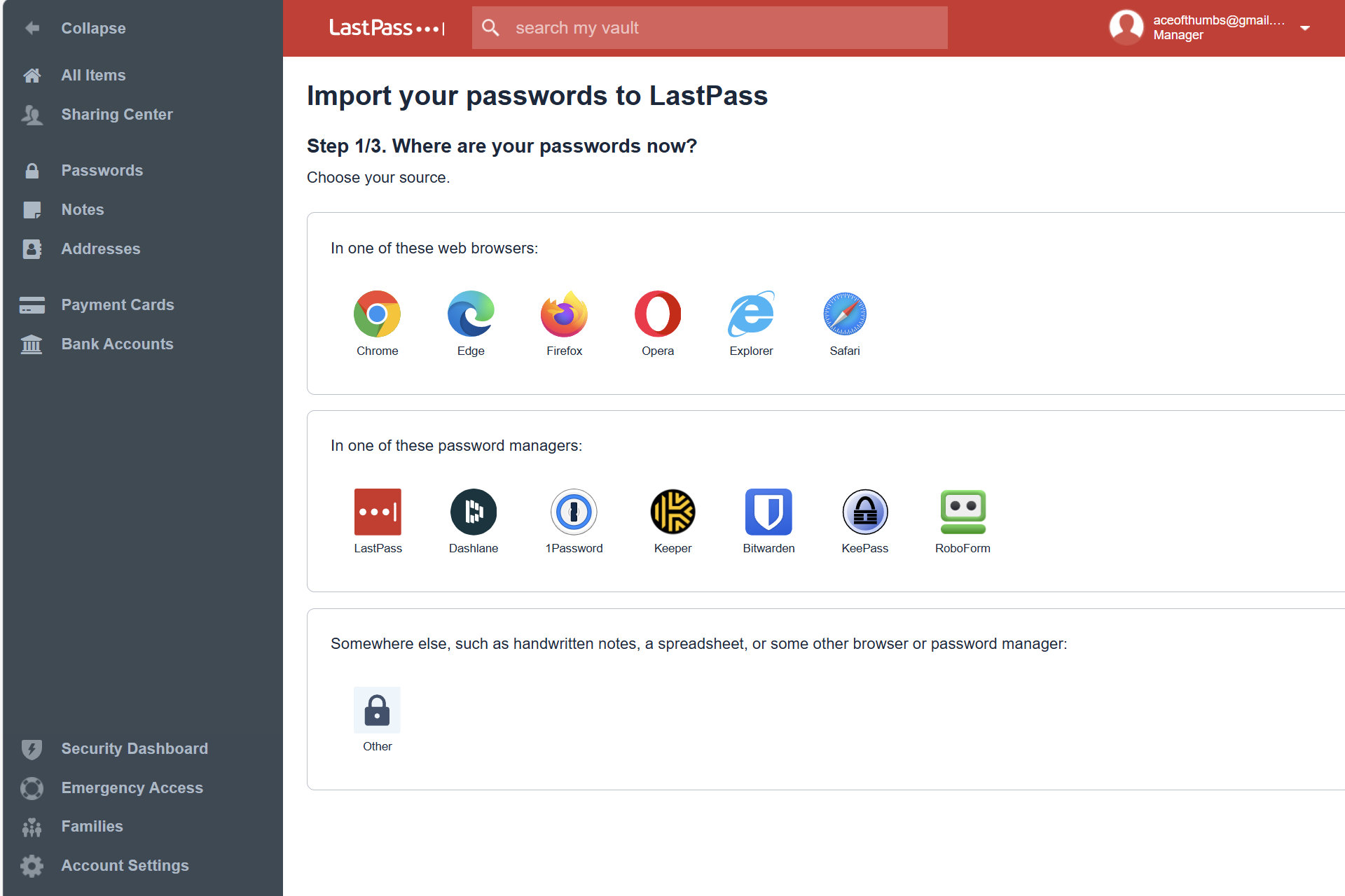 Importing logins is simple with LastPass.