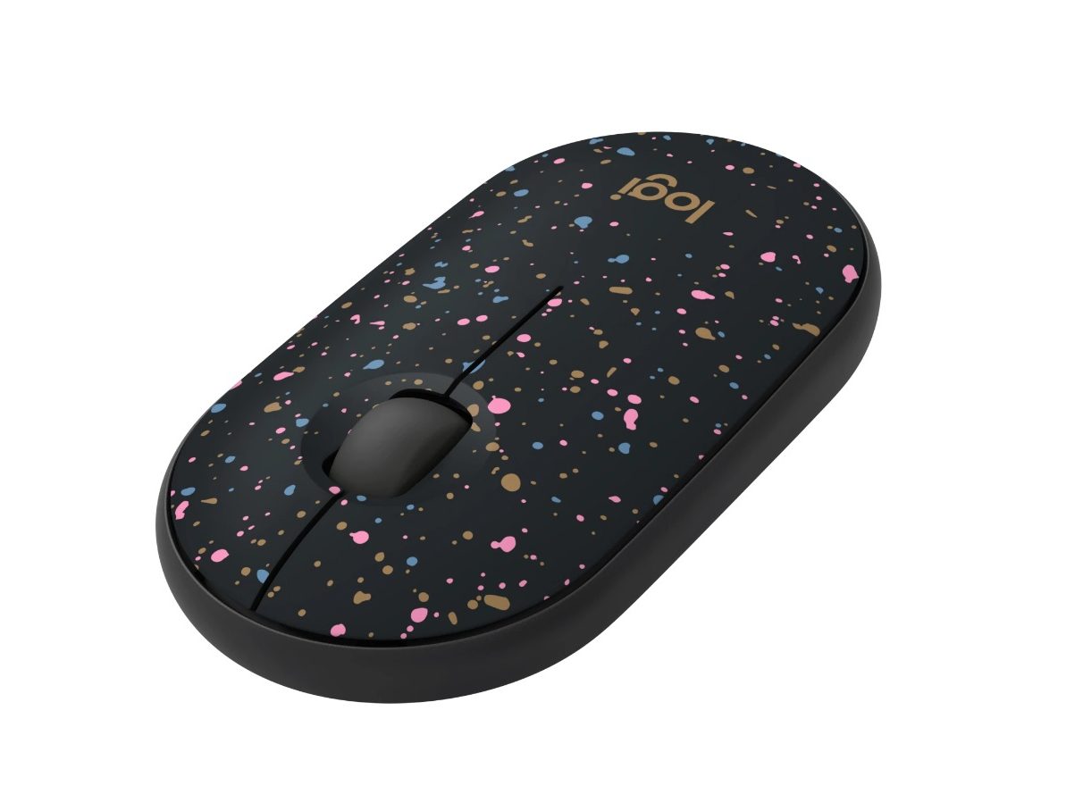 Die „Speckles“-Maus mit Farbmuster aus der Logitech M340-Kollektion.