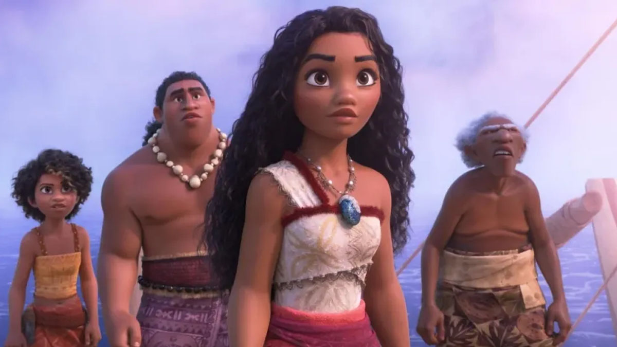 Moana und ihre neue Crew in Moana 2.