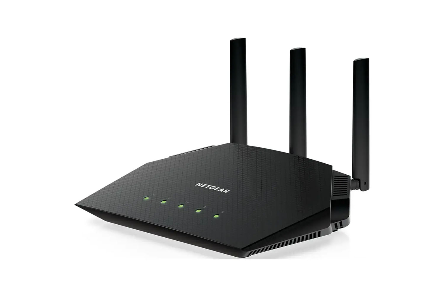 The Netgear Nighthawk AX3000 Router on a white abckground.