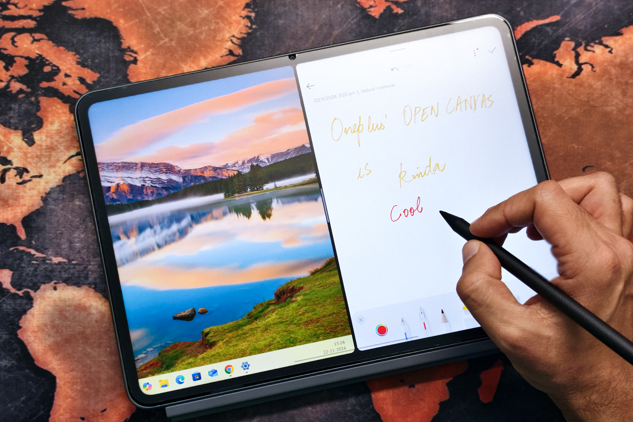 Öffnen Sie Canvas auf dem OnePlus Pad 2, das auch als Windows-Monitor verwendet wird.