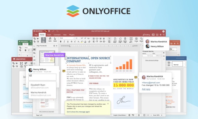 OnlyOffice hero with example of DocSpace UI