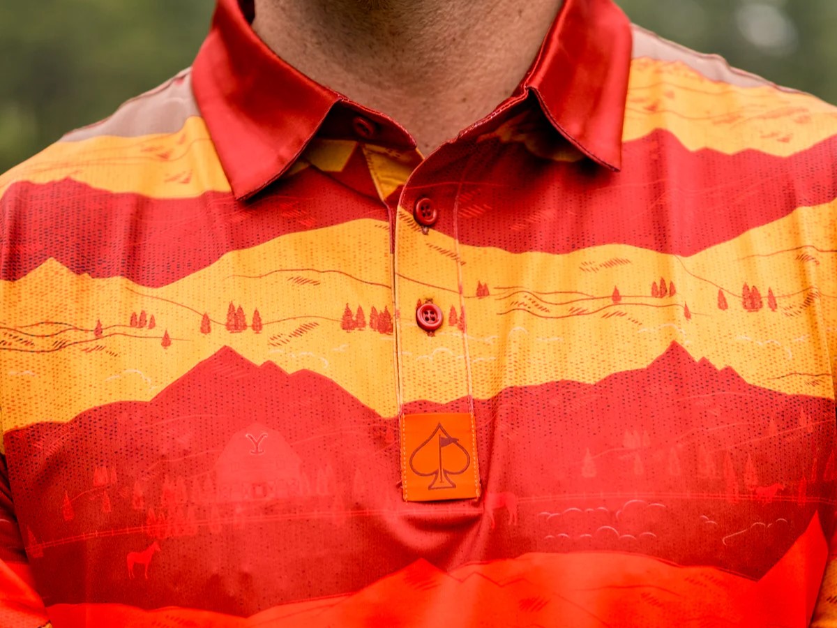 Pins & Aces Yellowstone Montana Sunset Polo tenue de golf