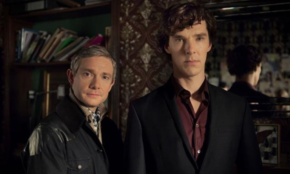 Martin Freeman and Benedict Cumberbatch in Sherlock.