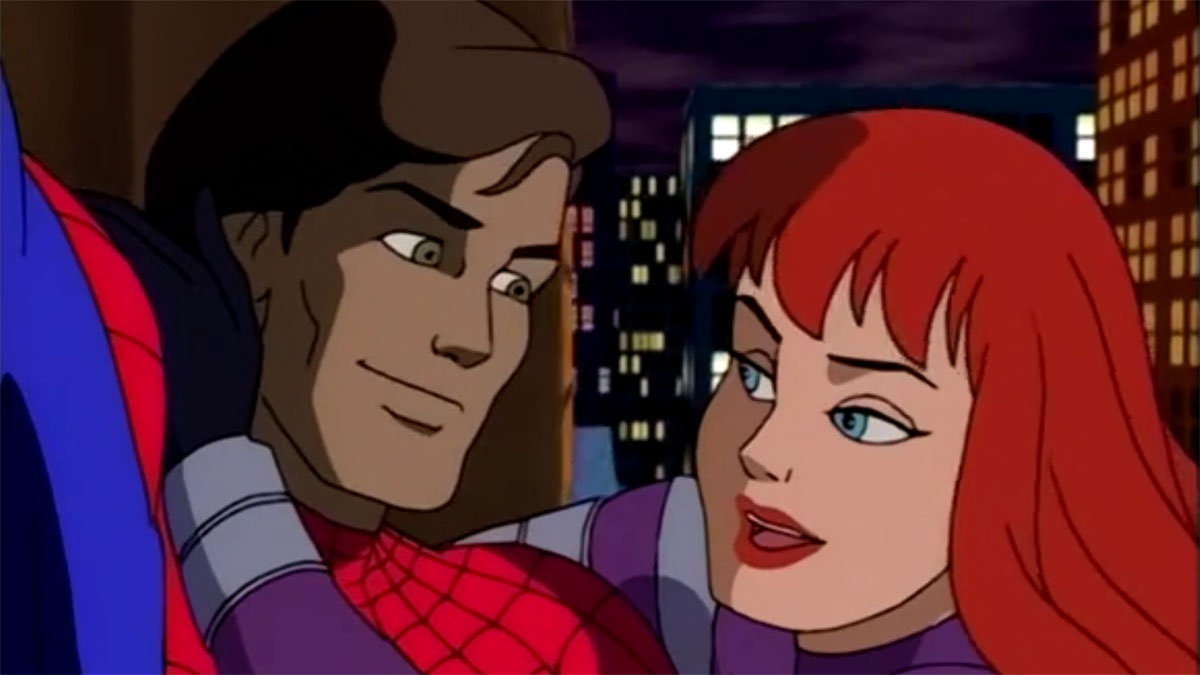 Peter Parker e Mary Jane em Homem-Aranha: A Série Animada.