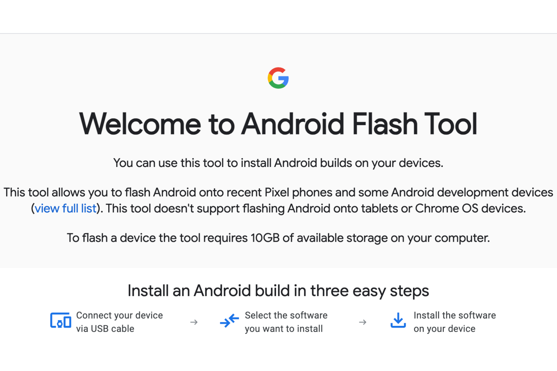 Usando Android Flash Tool para instalar Android 16 en Google Pixel 8 Paso 4.