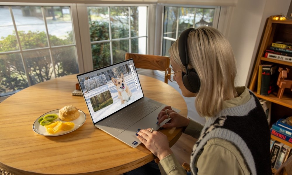 Woman on laptop bought during Dell Canada Black Friday deals event edited