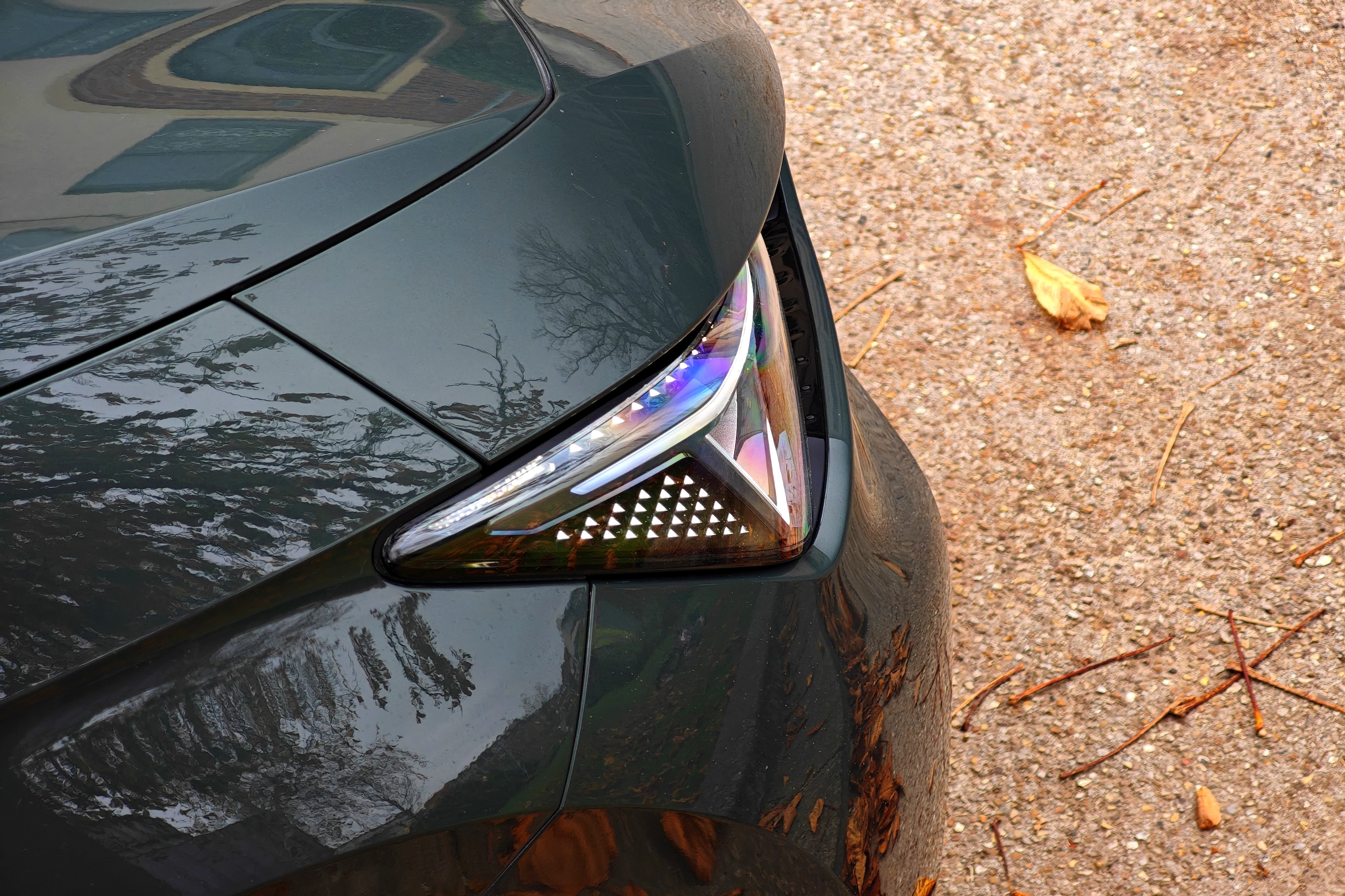 The Cupra Born VZ's headlight.