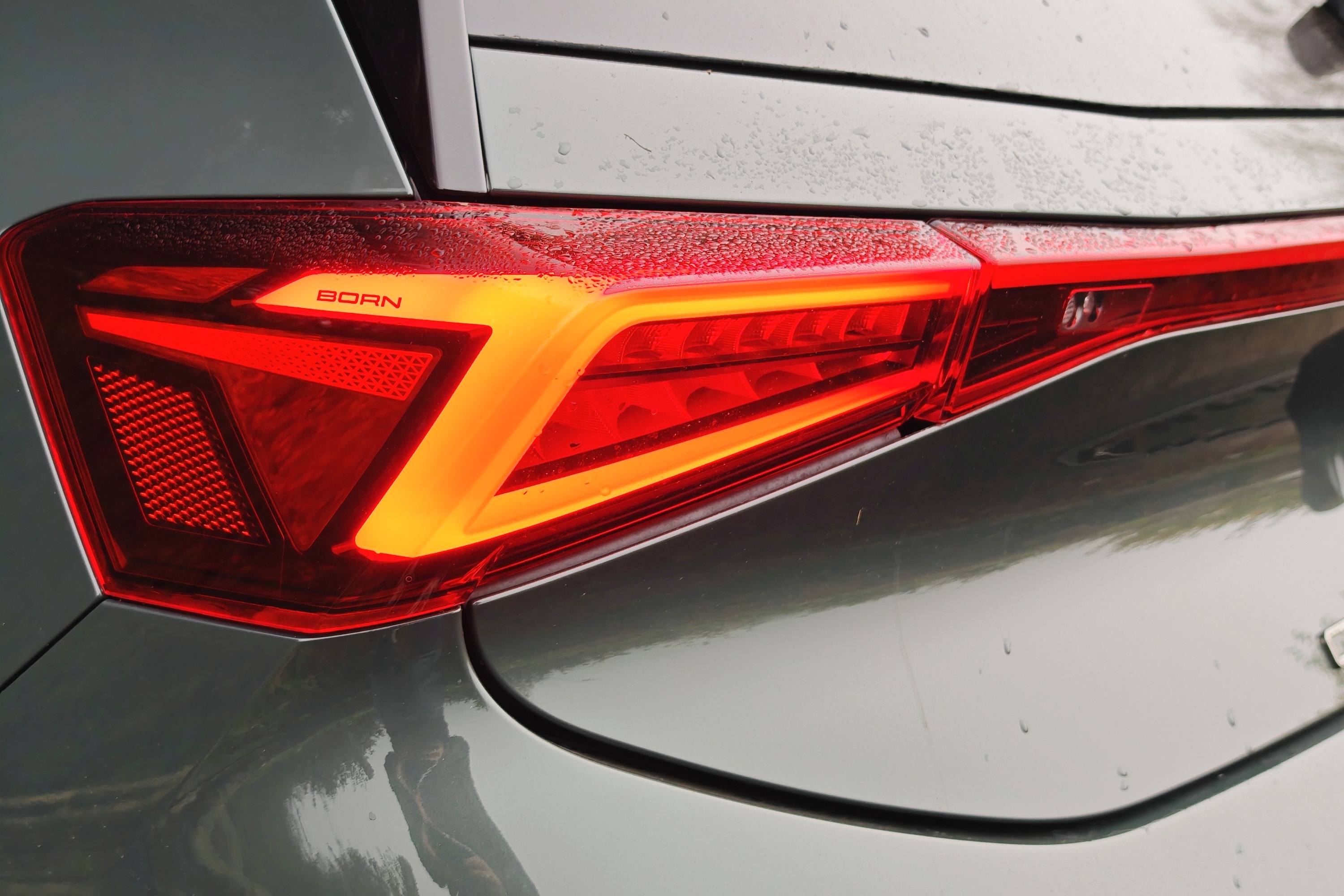 The Cupra Born VZ's rear light design.