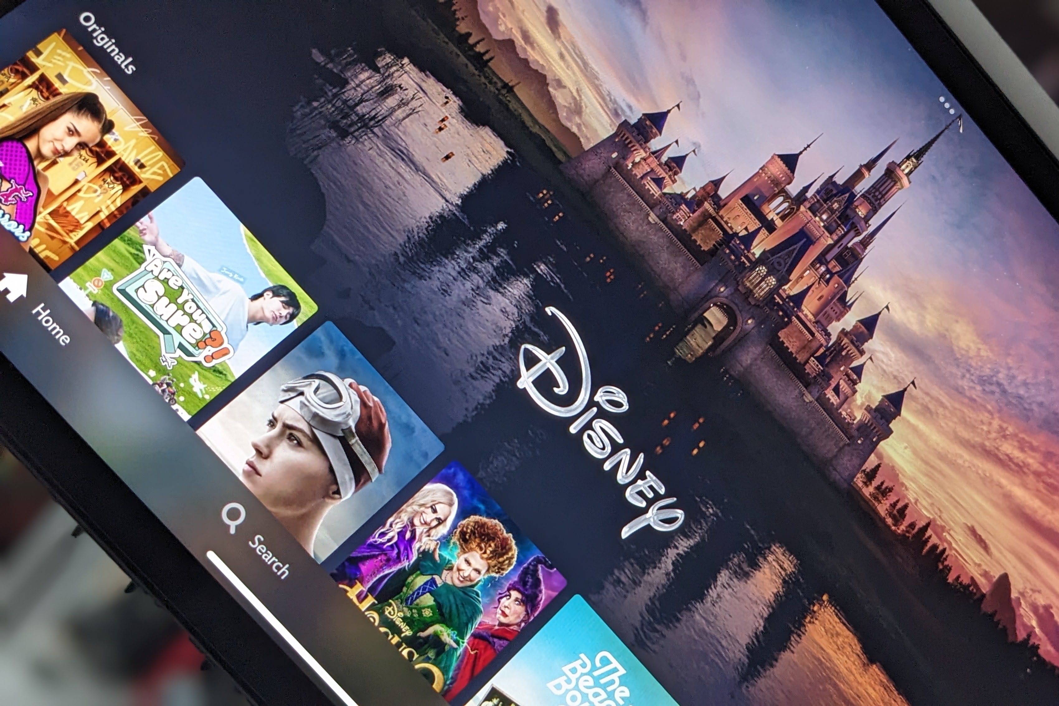 Disney+ featured menu.