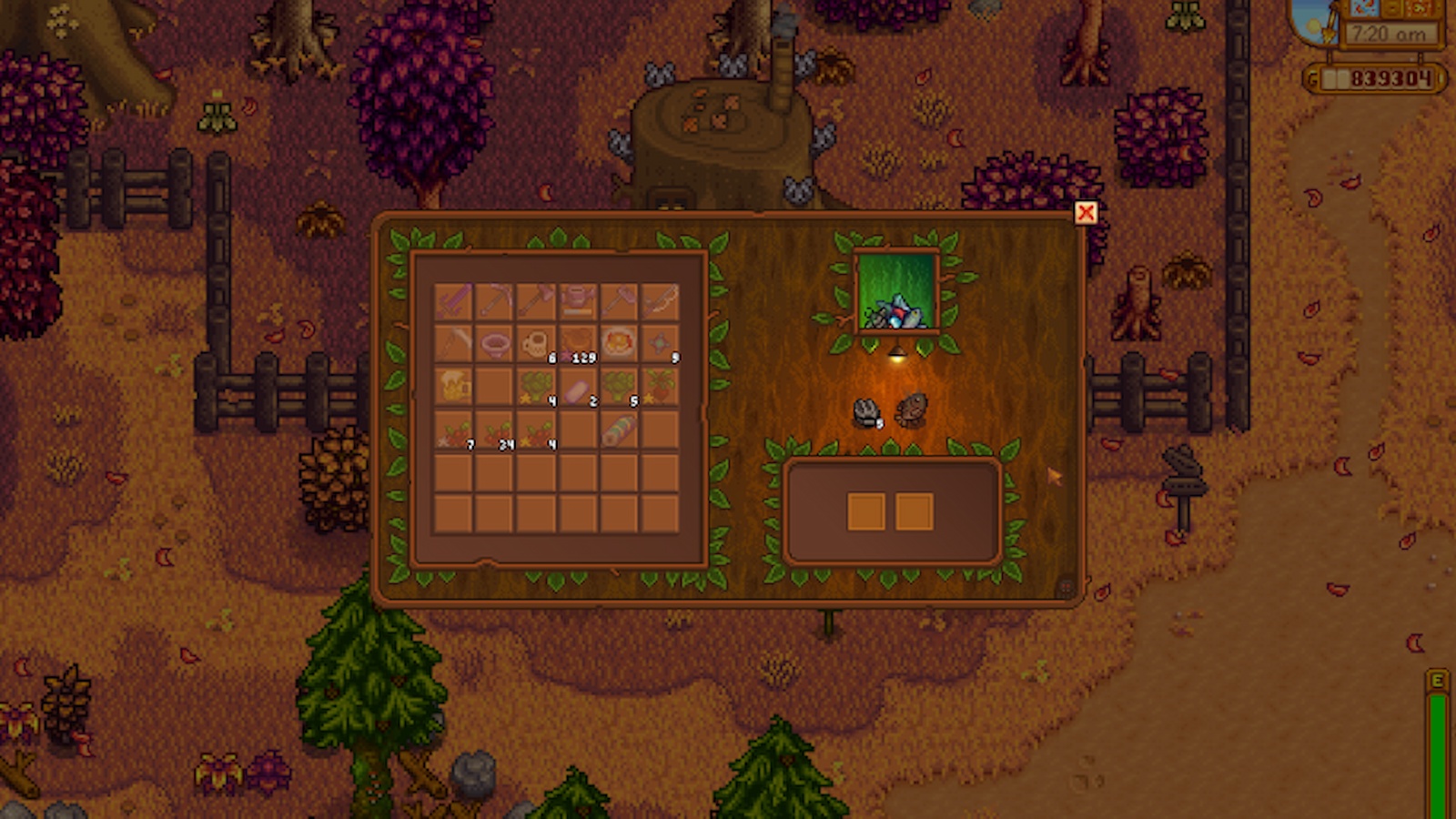 Запрос енота в Stardew Valley.