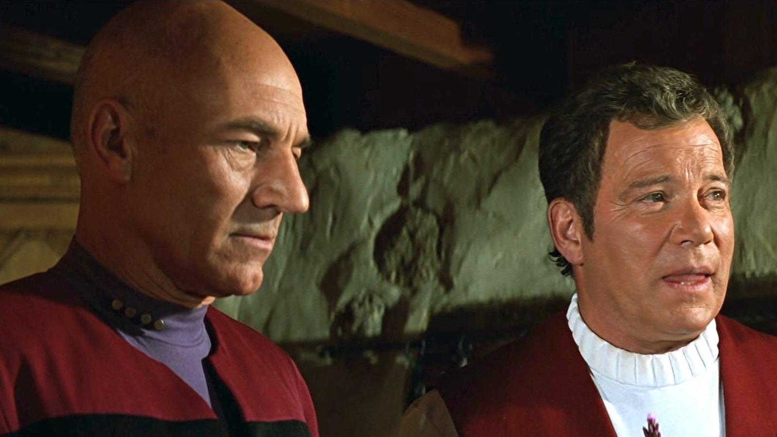 Capitaines Picard et Kirk dans Star Trek : Générations