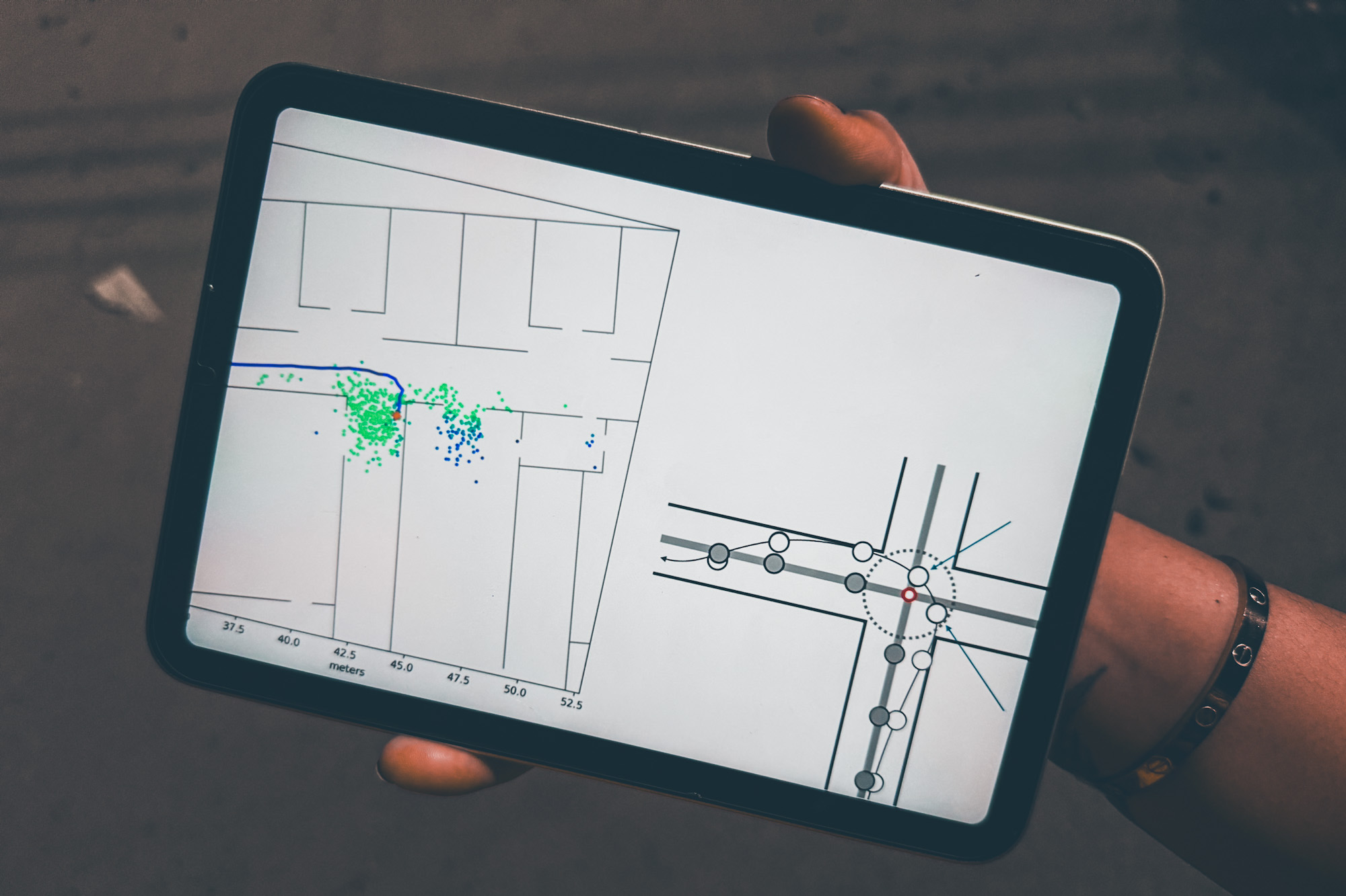 Seeing a map for assisting blind people with navigation.