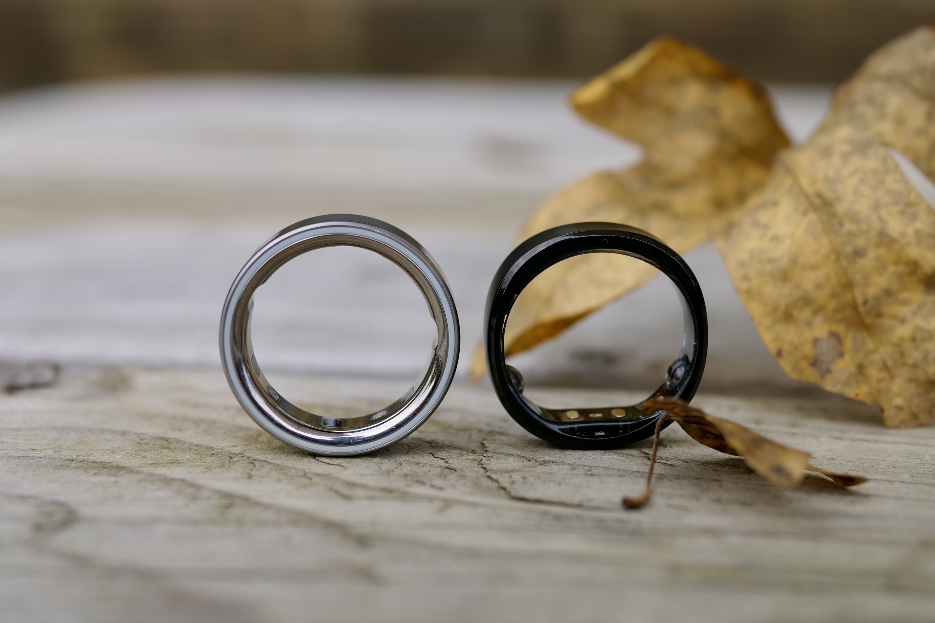 O Oura Ring 4 e o RingConn Gen 2.