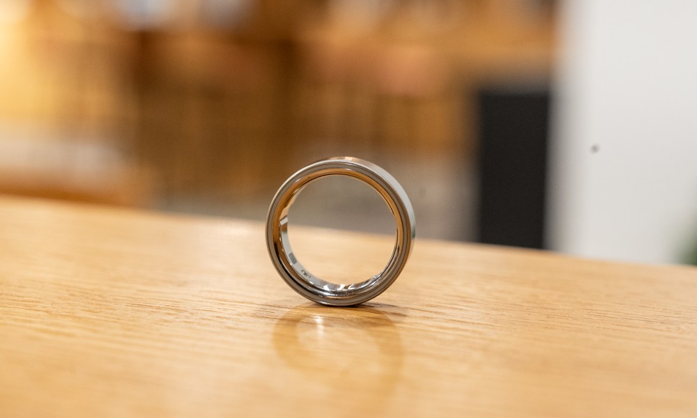 Oura RIng 4 Silver Size 12 on a shelf