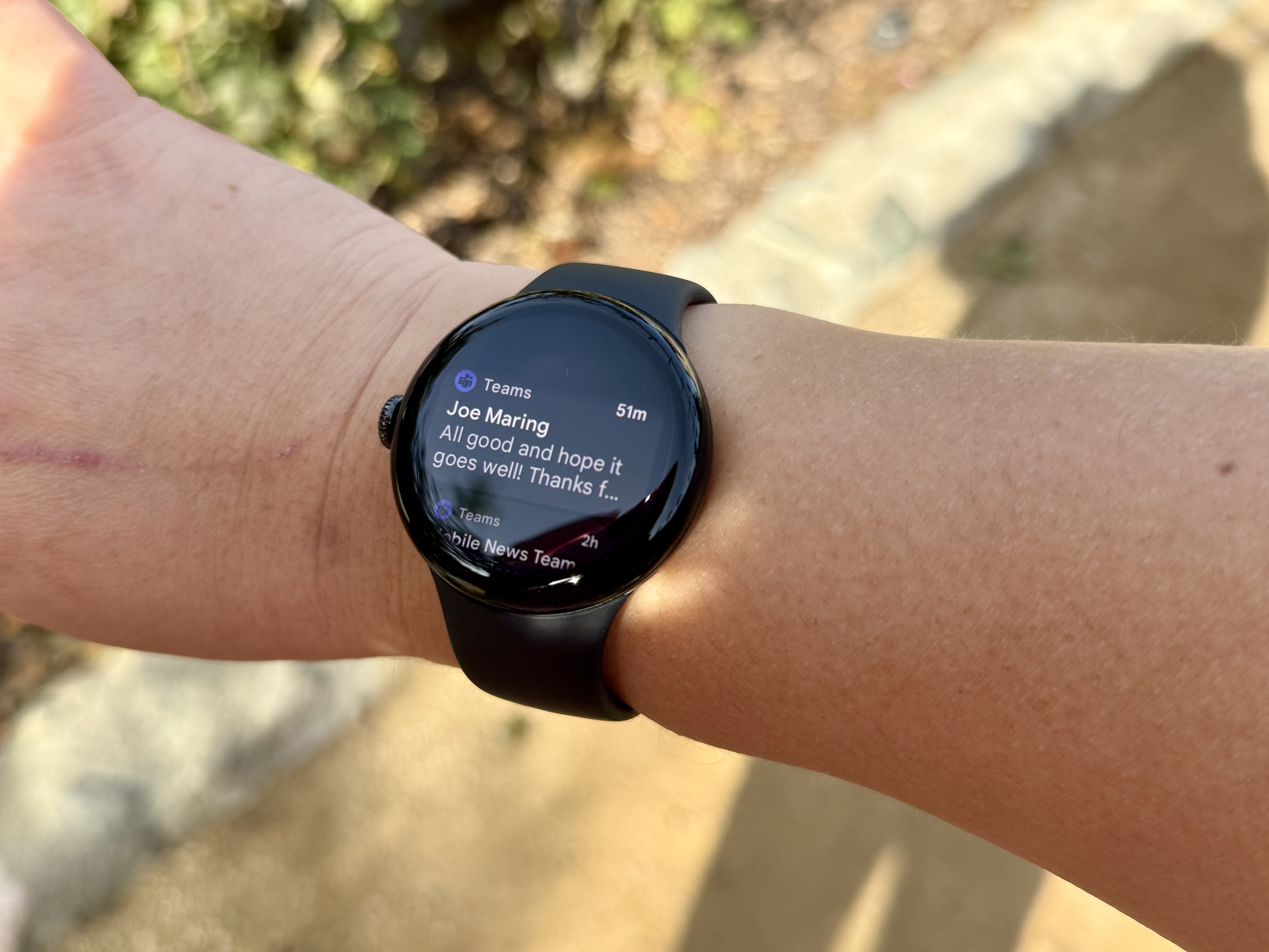 Notifications on Pixel Watch 3.