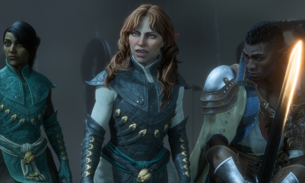 Neve, Rook, and Davrin in Dragon Age: The Veilguard.