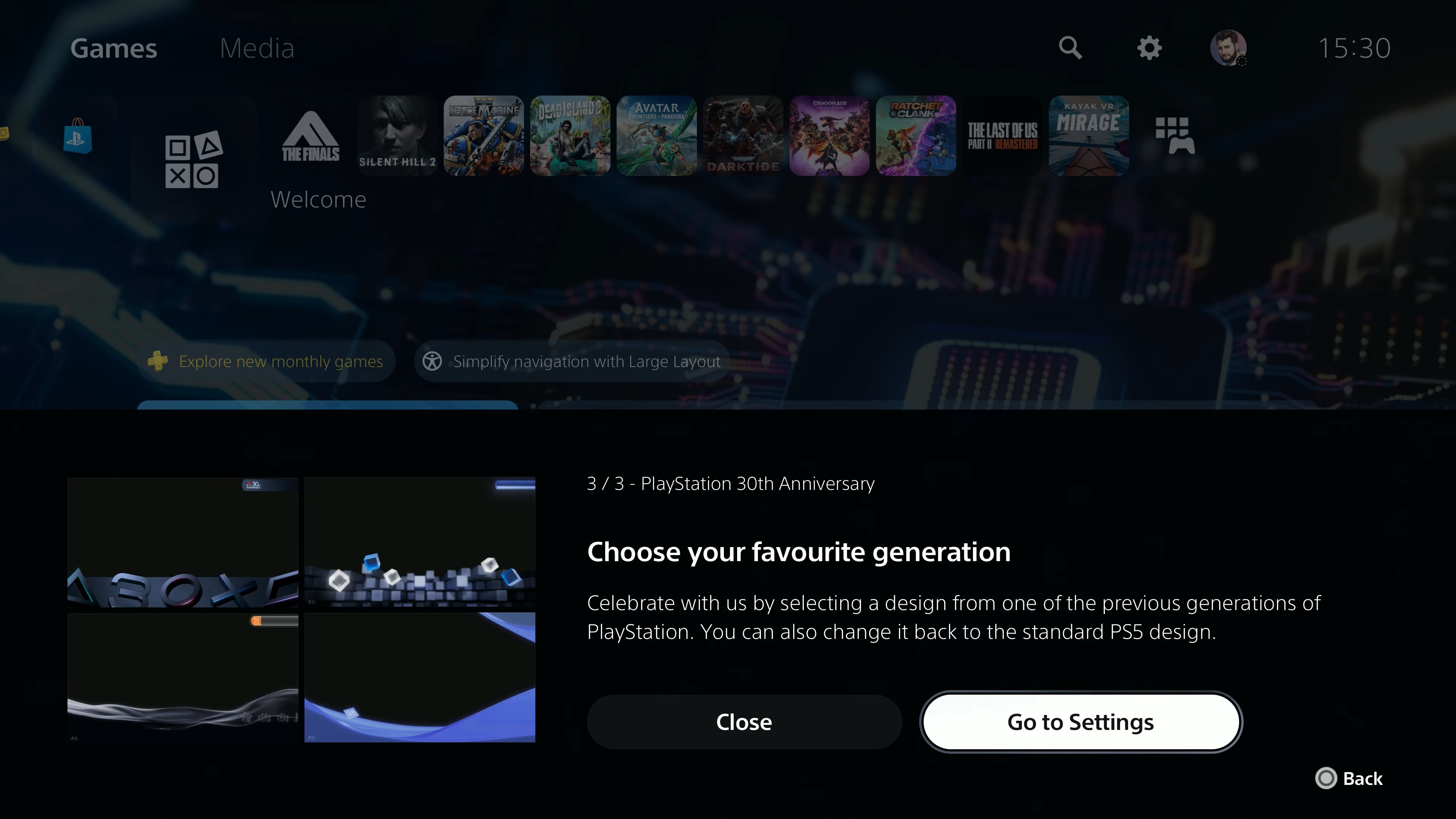 How to change the PlayStation themes.