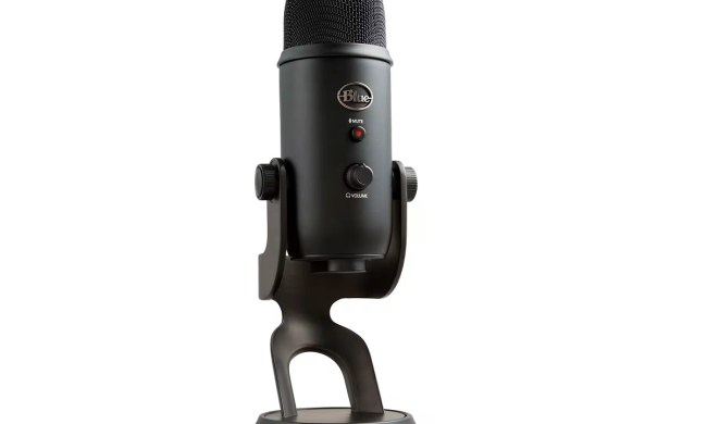 The Blue Yeti microphone on a white background.