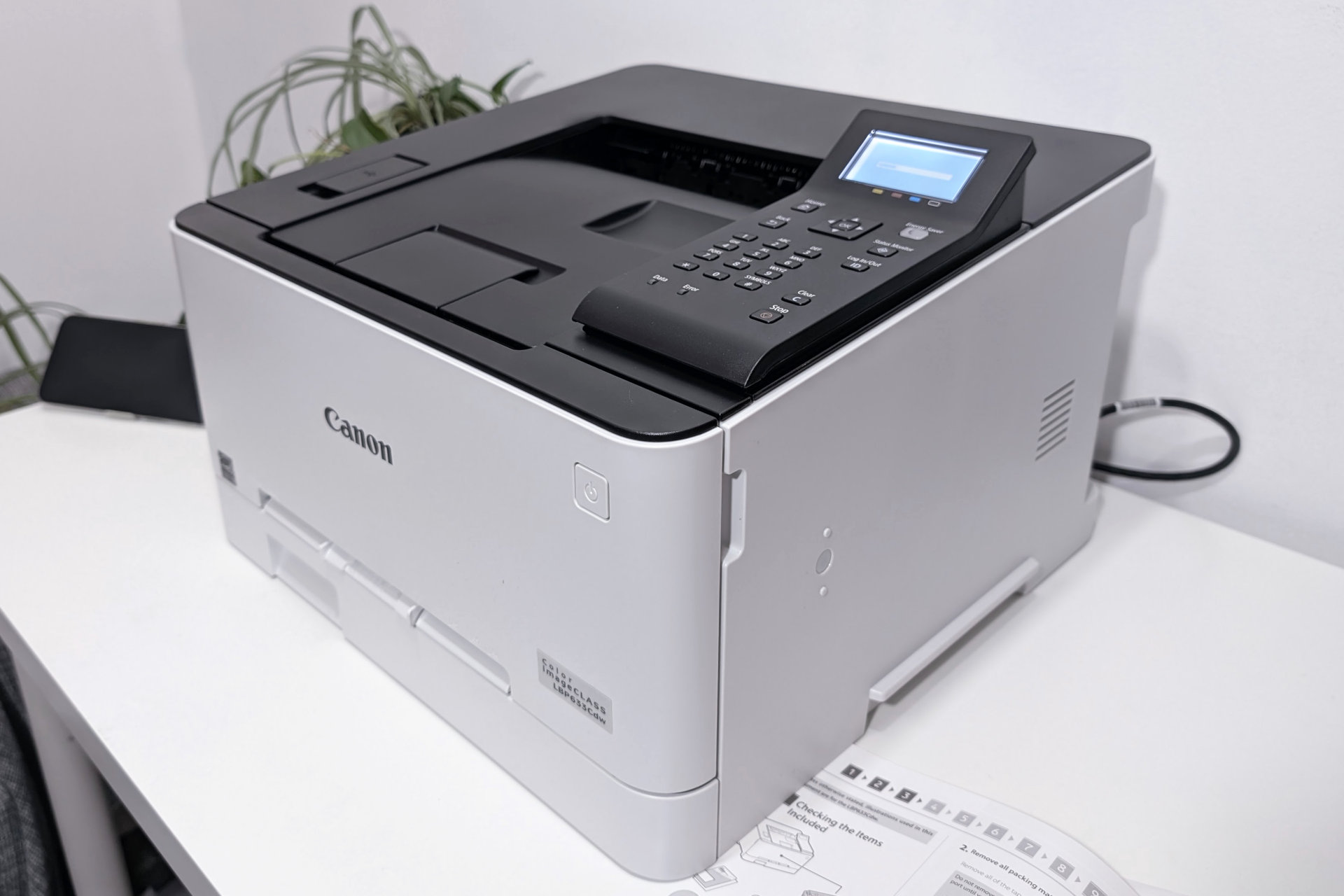 Canon's Color imageClass LBP633Cdw looks aerodynamic for a sturdy laser printer.