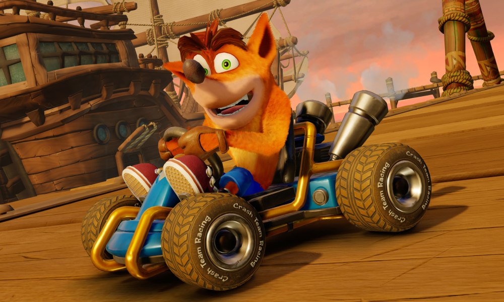 Crash Bandicoot in Crash Team Racing Nitro Fueled.