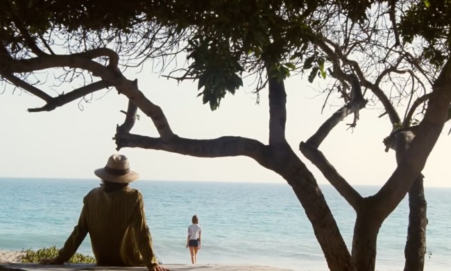 Doc watches Shasta on a beach in Inherent Vice.