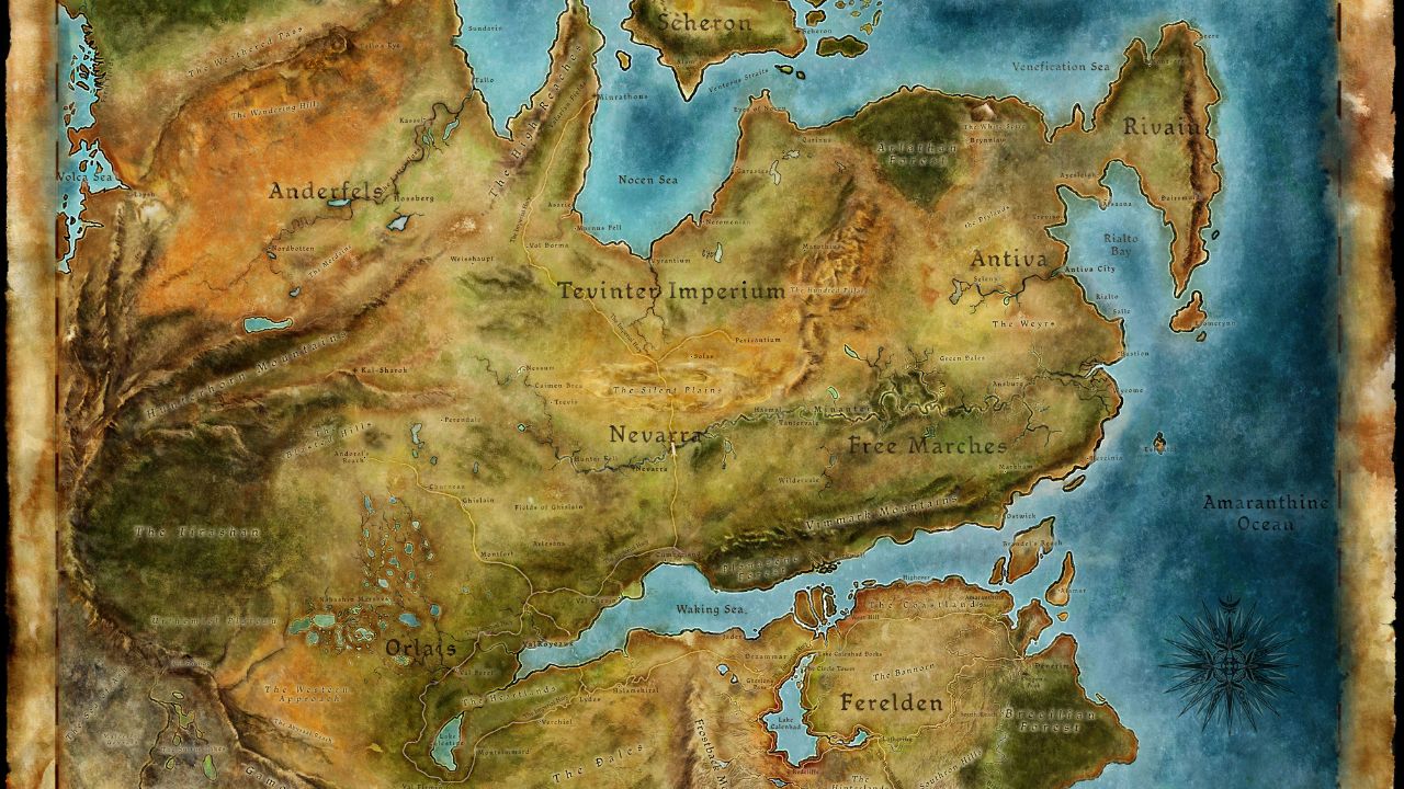 Mapa de Thedas de Dragon Age.