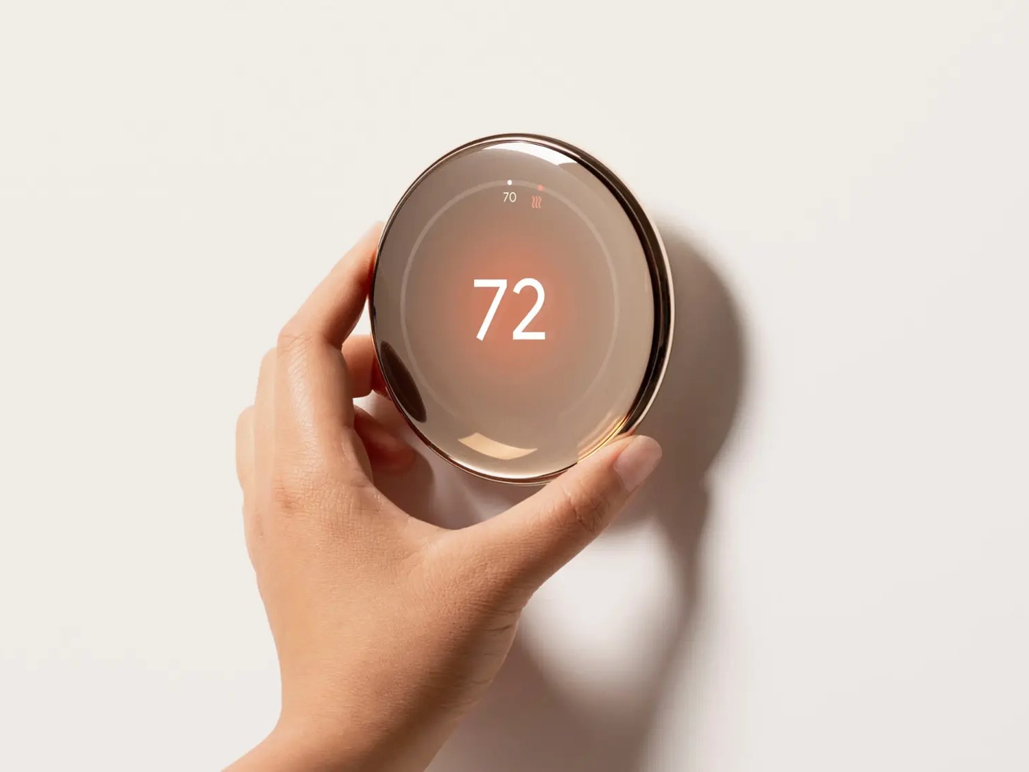 Google Nest Learning Thermostat 4. Generation, poliertes Gold