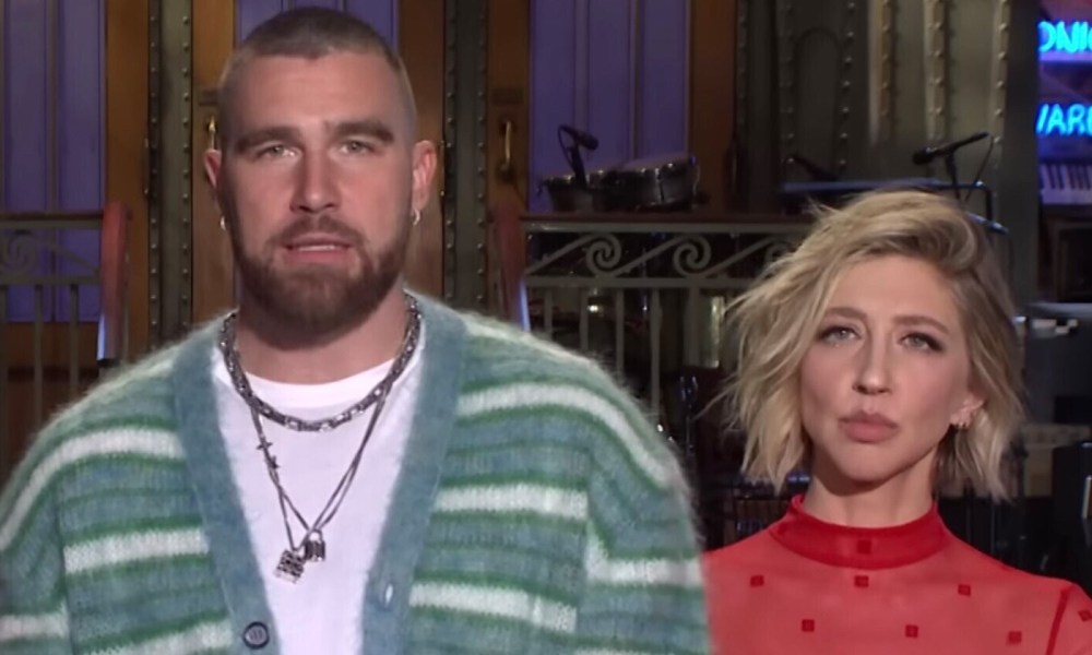 Heidi Gardner and Travis Kelce on Saturday Night Live