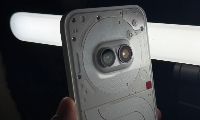 The rear panel and camera island on the Nothing Phone 2a.