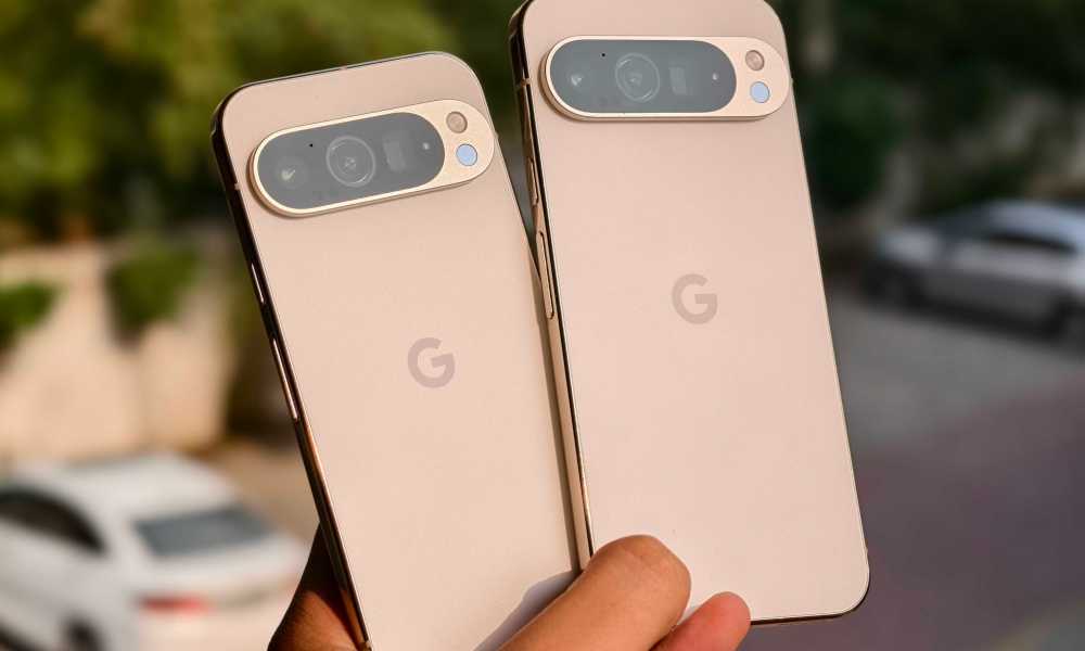 Google Pixel 9 Pro and Pixel 9 Pro XL in hand.