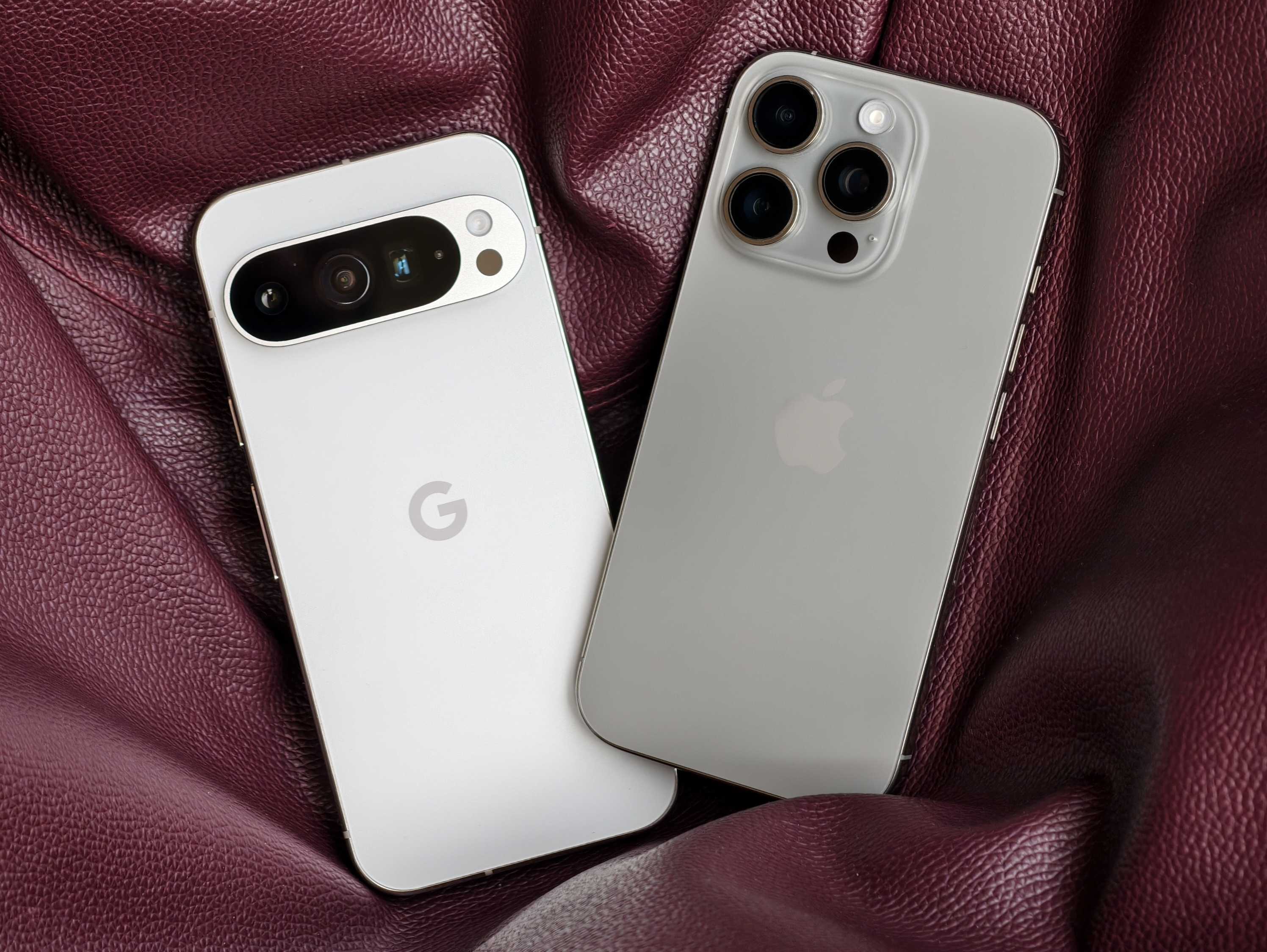 Pixel 9 Pro und iPhone 16 Pro.